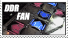 a ddr pad lighting up, with the text 'ddr fan!