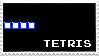 the text 'Tetris', with the pieces from the game scrolling across the image above it.